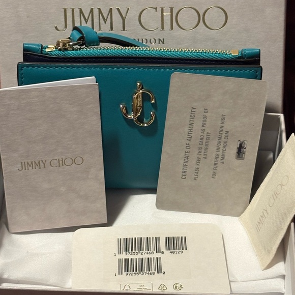 Jimmy Choo Teal Leather Wallet - Picture 3 of 7